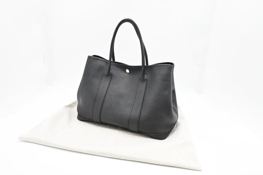 Hermes Garden Party 36 in Black Leather