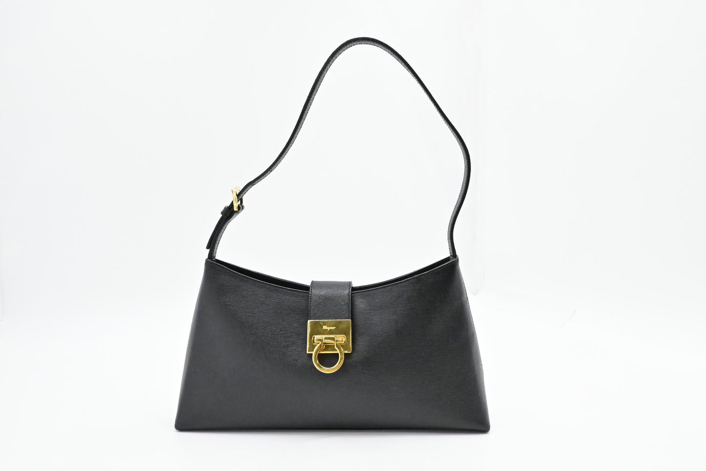 Ferragamo Shoulder Bag in Black Leather