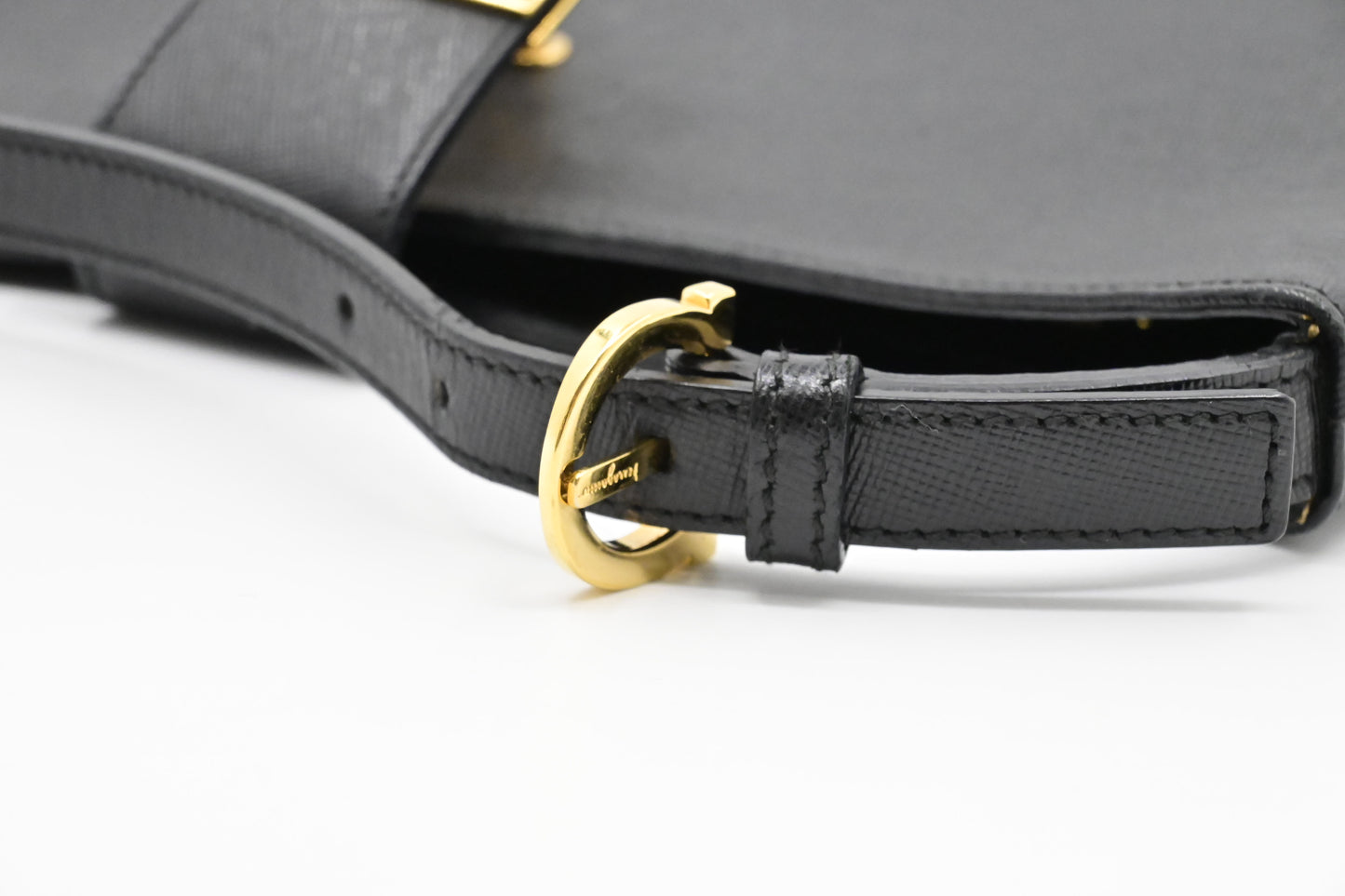 Ferragamo Shoulder Bag in Black Leather