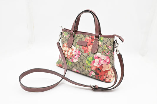 Gucci 2-Way Bag in Pink Blooms GG Canvas