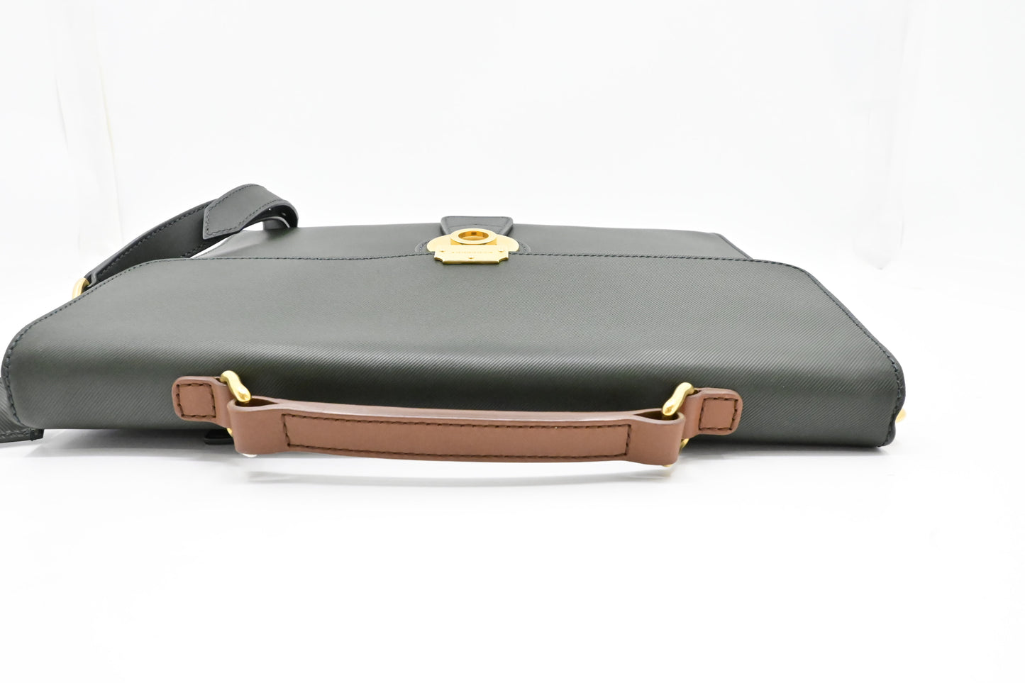 Burberry Document Case in Green Leather