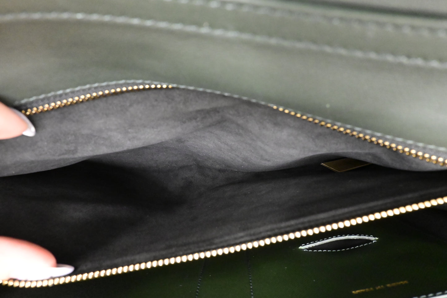 Burberry Document Case in Green Leather