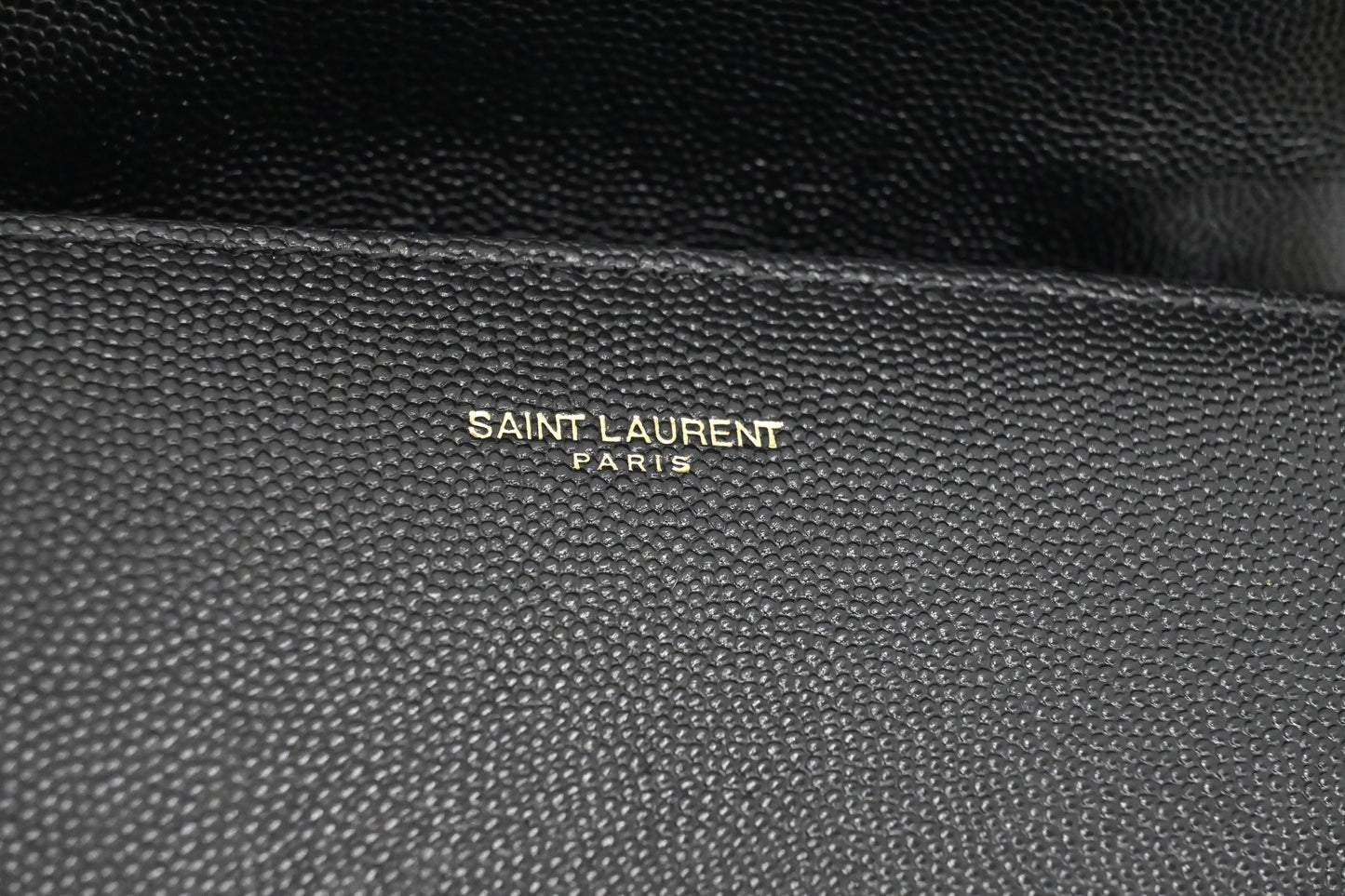 YSL Saint Laurent Top Handle Handbag in Black Pebbled Leather