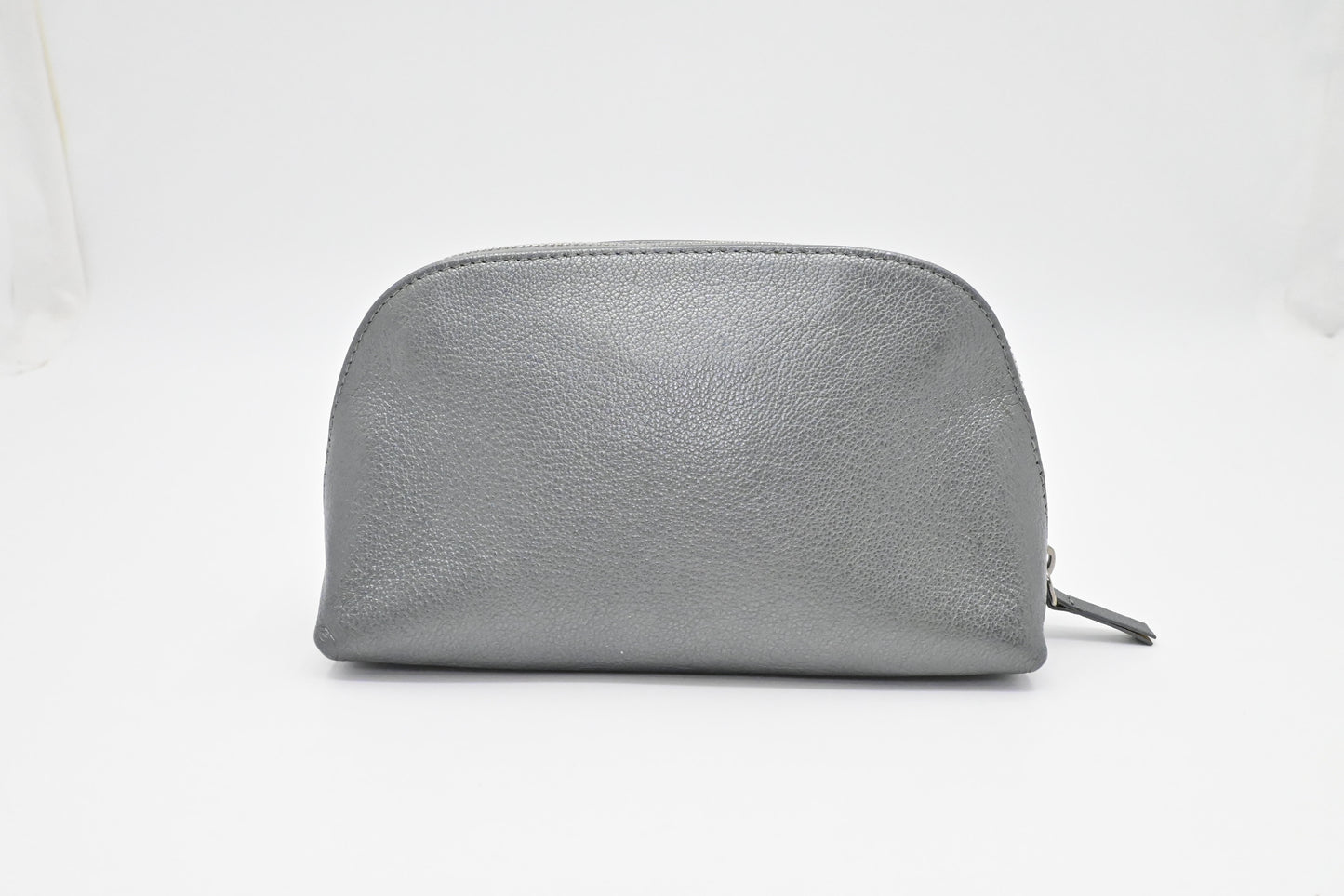 Chanel Pouch in Grey Metallic Leather