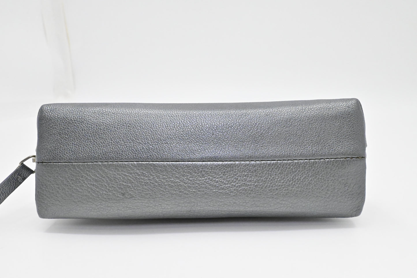 Chanel Pouch in Grey Metallic Leather