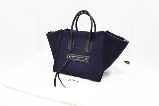 Celine Phantom Luggage in Navy Blue Felt