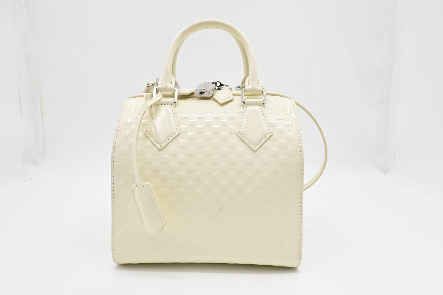 Louis Vuitton Speedy Cube in White Damier Facette Leather