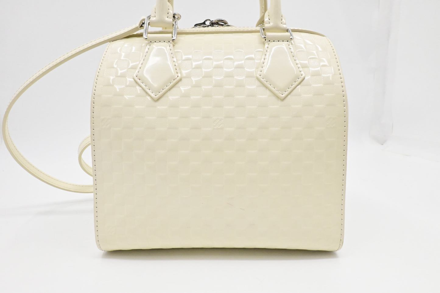 Louis Vuitton Speedy Cube in White Damier Facette Leather