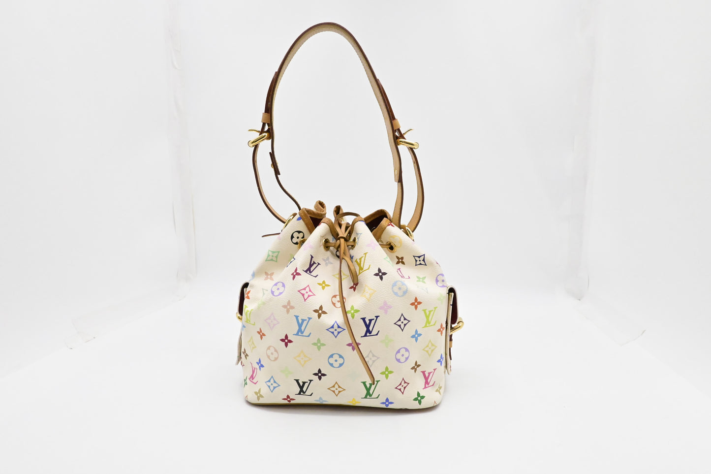 Louis Vuitton x Takashi Murakami Petit Noe in White Multicolor Monogram Canvas