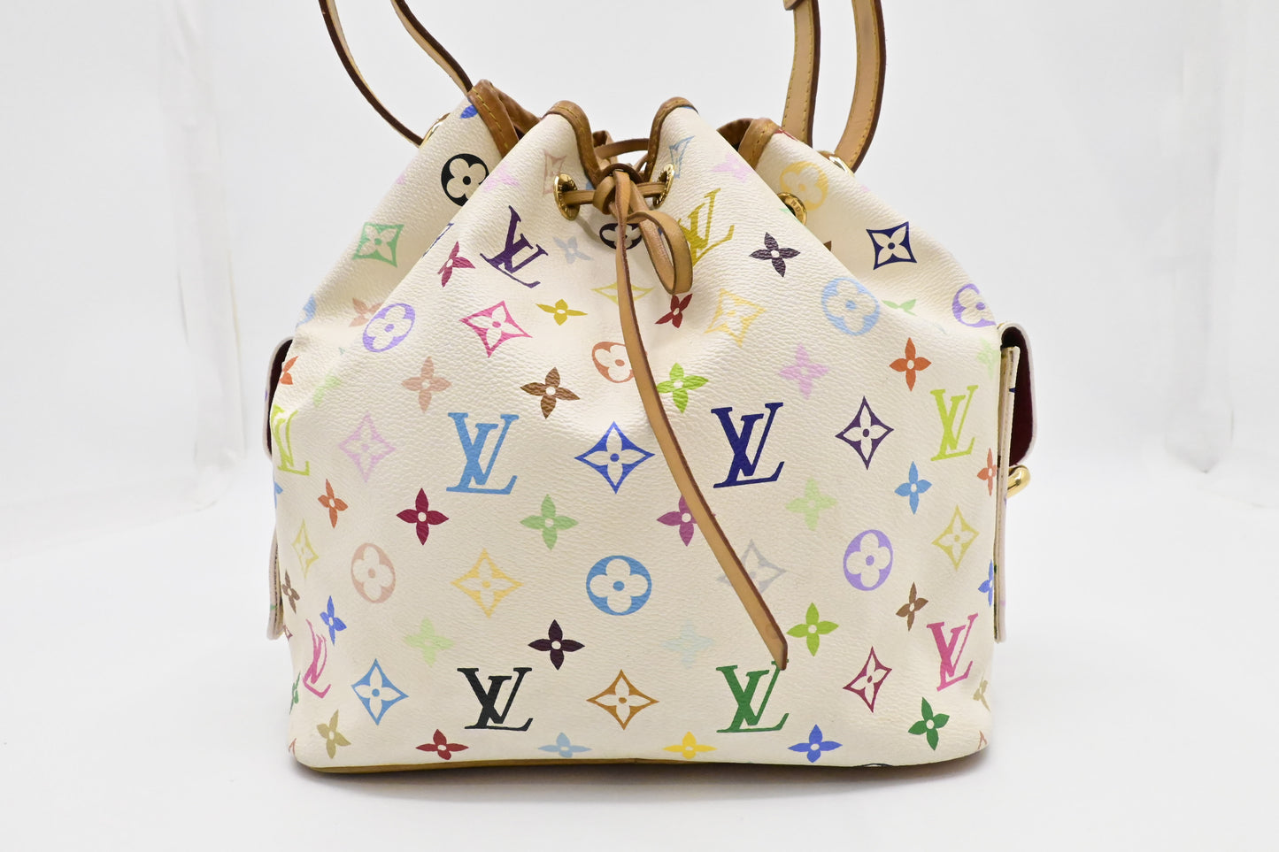 Louis Vuitton x Takashi Murakami Petit Noe in White Multicolor Monogram Canvas