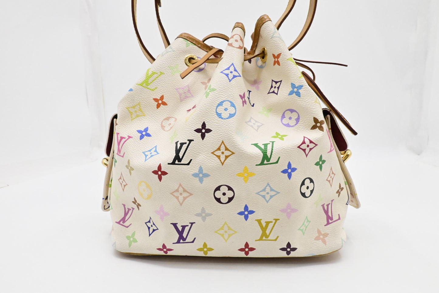 Louis Vuitton x Takashi Murakami Petit Noe in White Multicolor Monogram Canvas