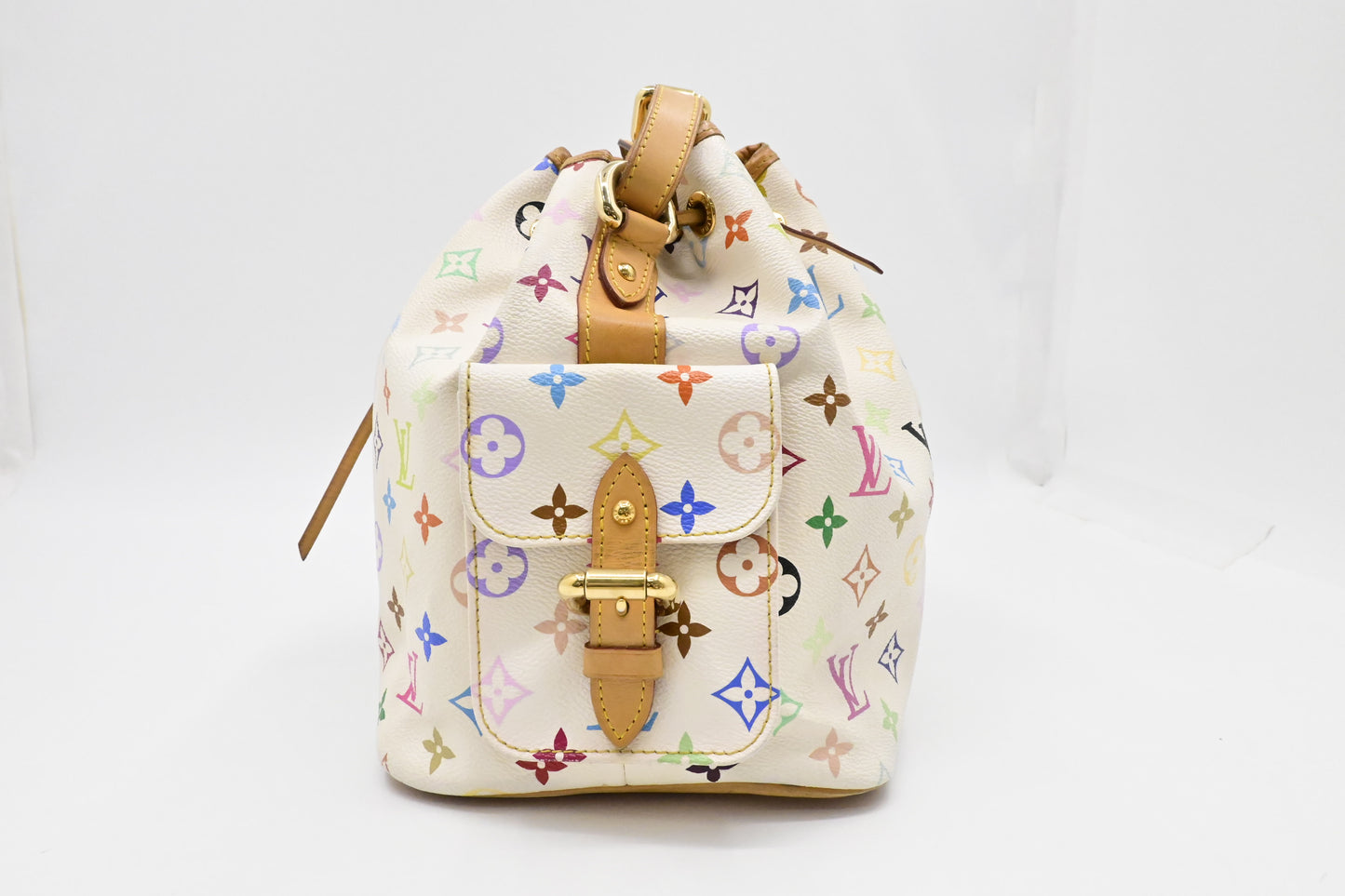 Louis Vuitton x Takashi Murakami Petit Noe in White Multicolor Monogram Canvas