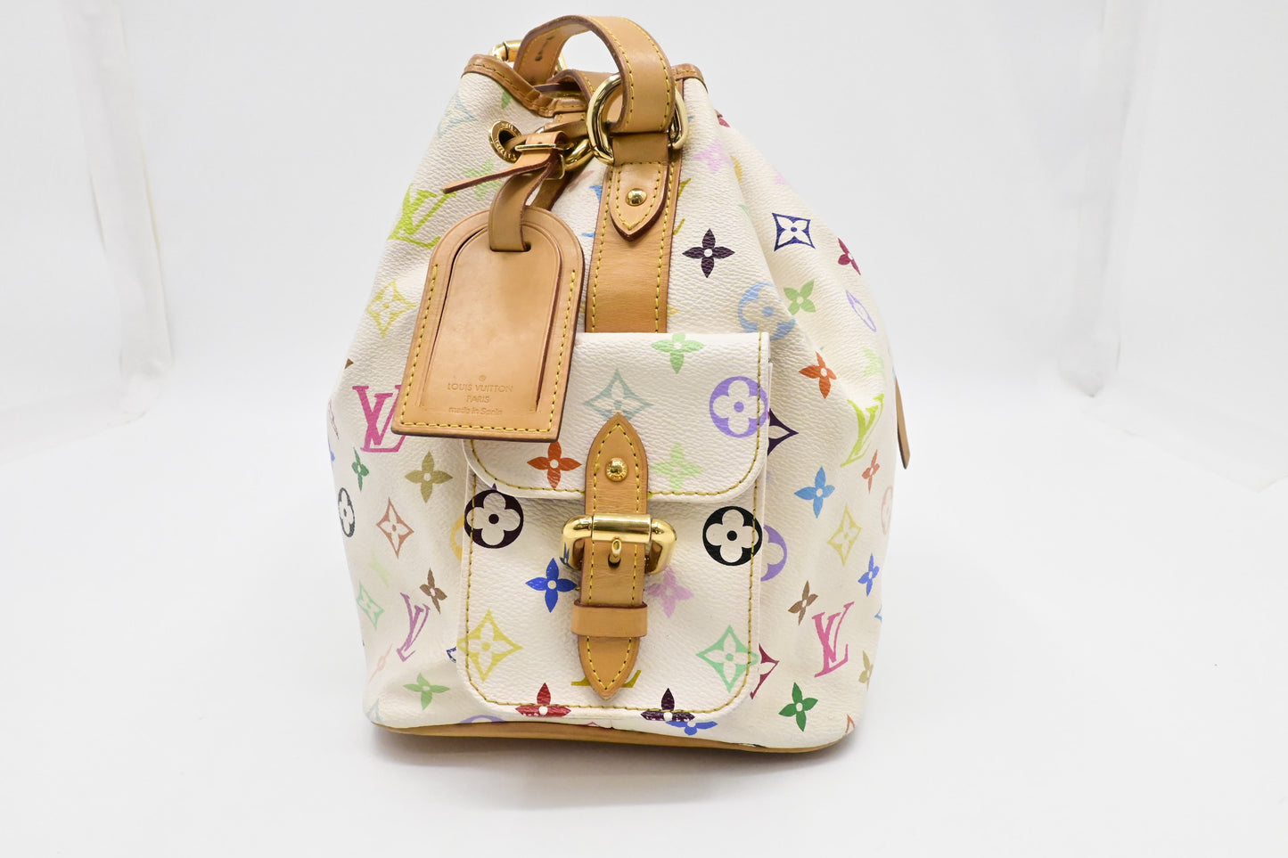 Louis Vuitton x Takashi Murakami Petit Noe in White Multicolor Monogram Canvas