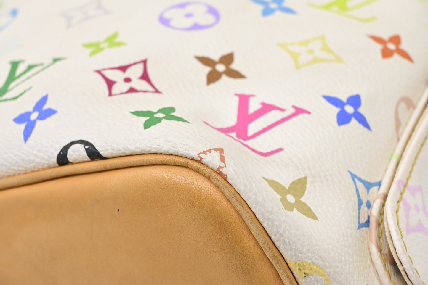 Louis Vuitton x Takashi Murakami Petit Noe in White Multicolor Monogram Canvas