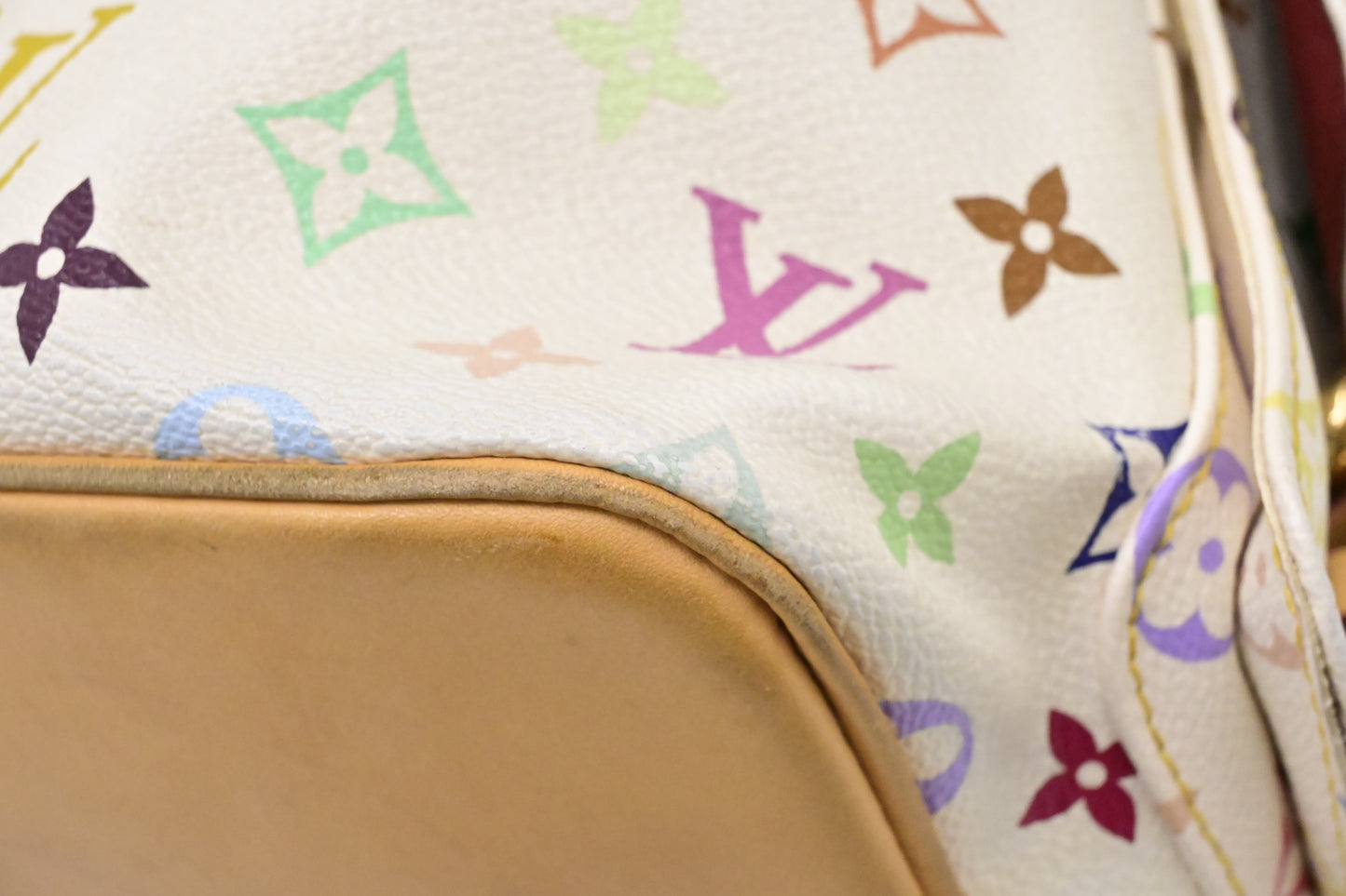 Louis Vuitton x Takashi Murakami Petit Noe in White Multicolor Monogram Canvas