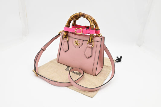 Gucci Diana Mini Tote in Pink Leather