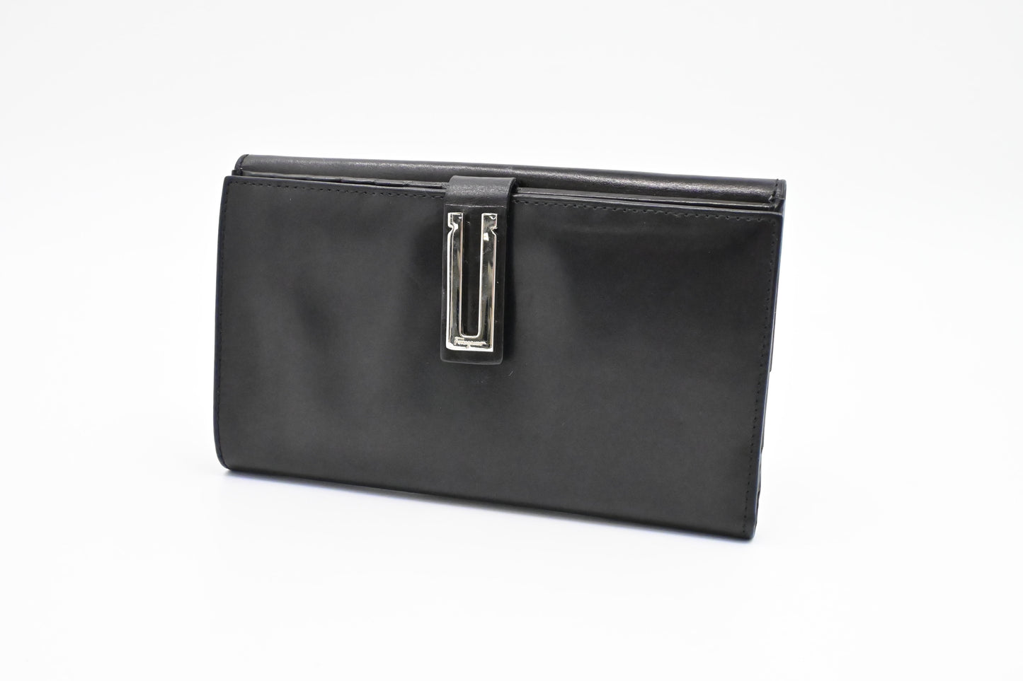 Ferragamo Bifold Long Wallet in Black Leather