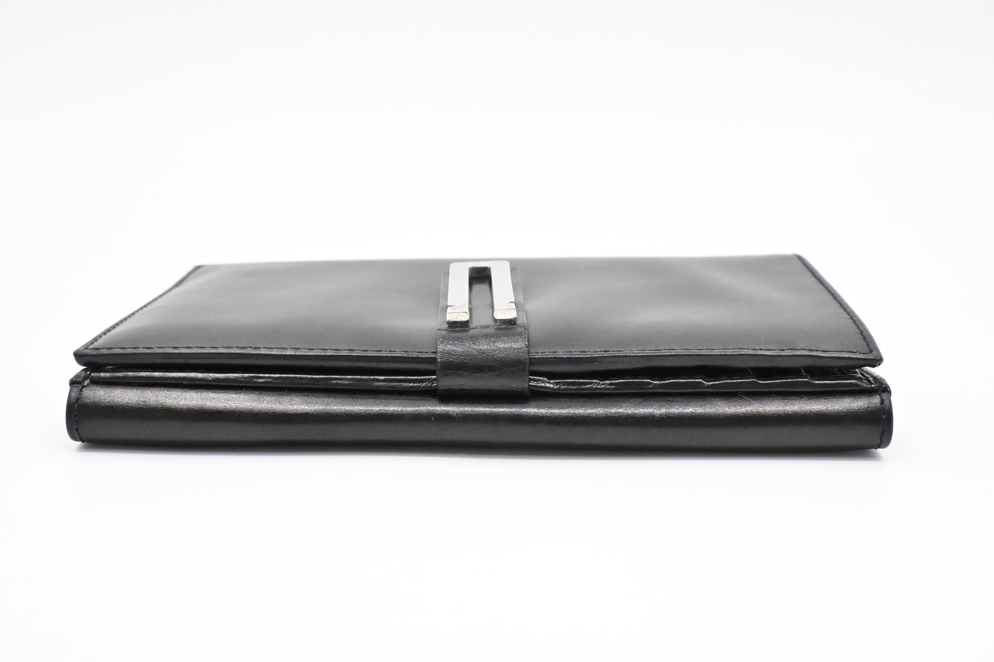 Ferragamo Bifold Long Wallet in Black Leather