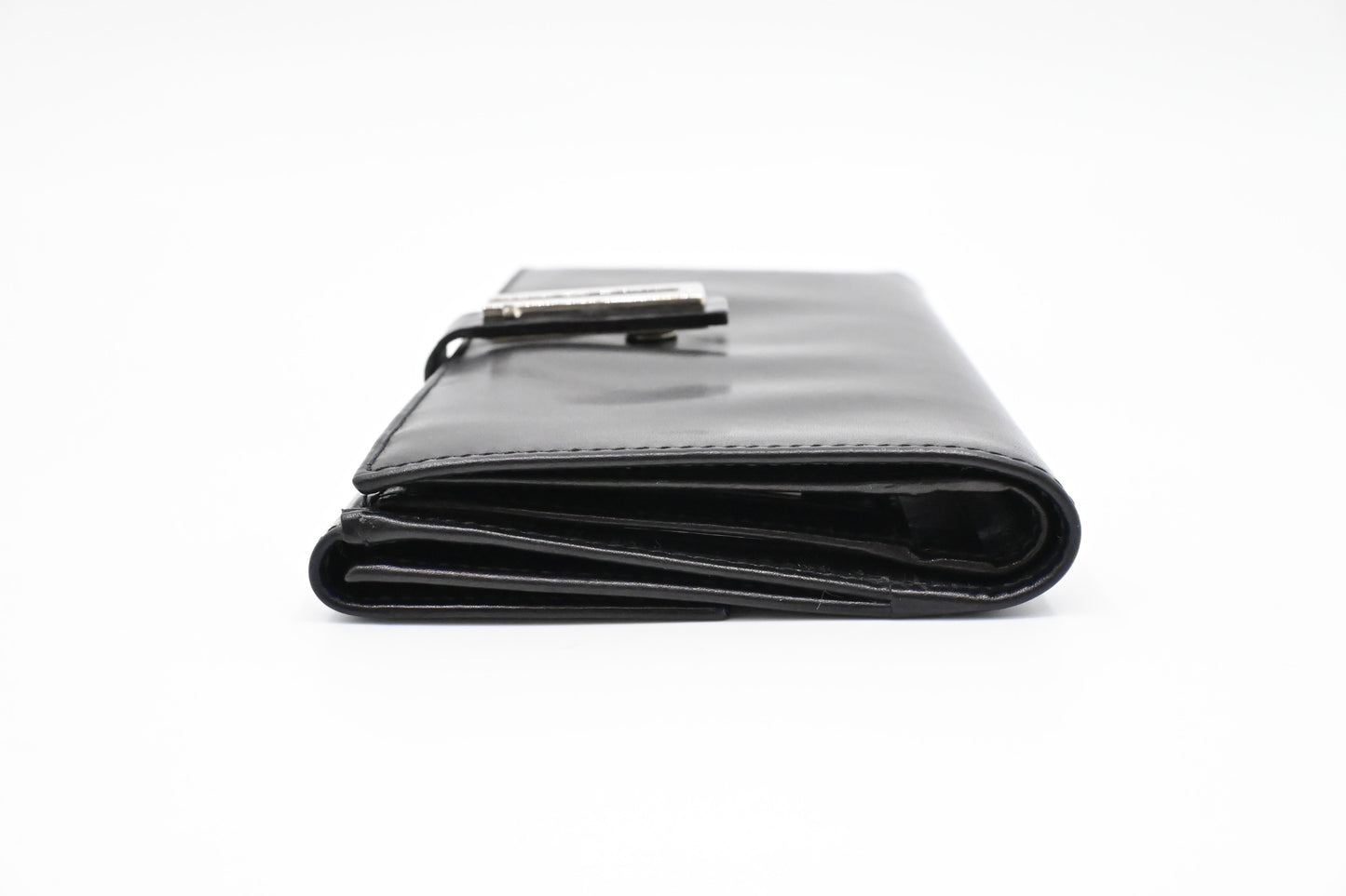 Ferragamo Bifold Long Wallet in Black Leather