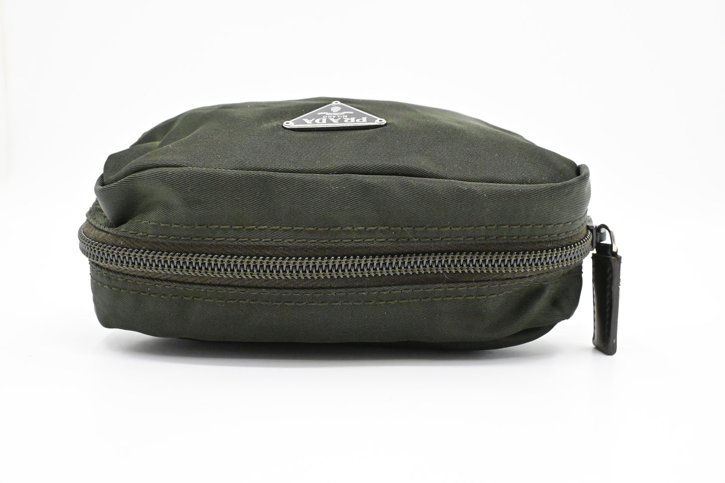 Prada Mini Pouch in Dark Green Nylon Canvas