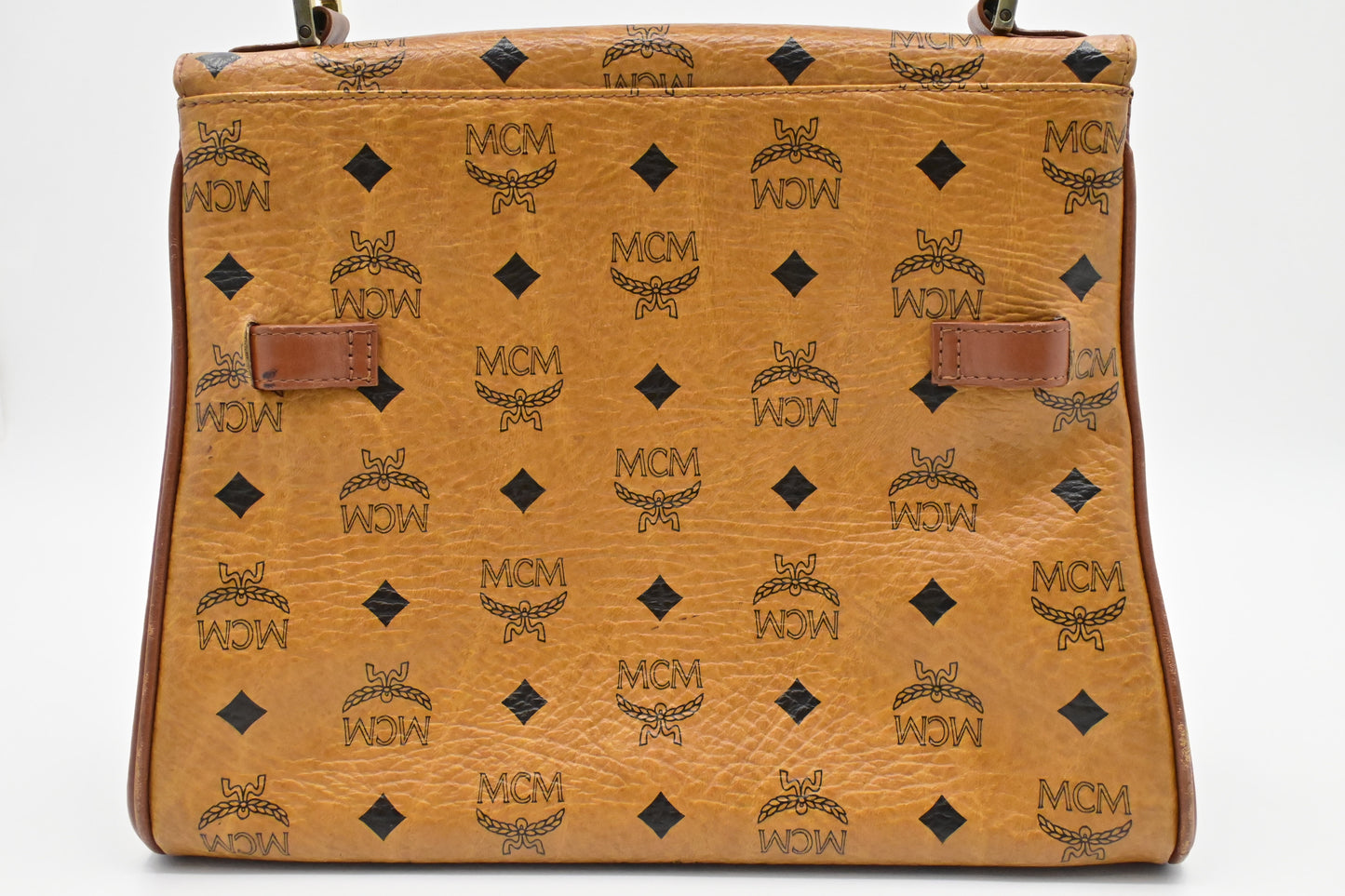 MCM Medium Kelly in Cognac Visetos Canvas