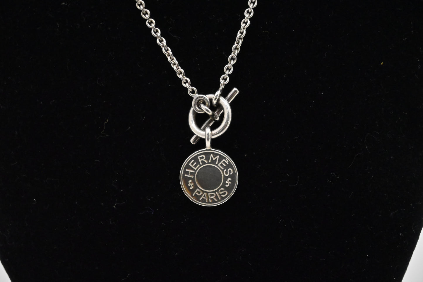 Hermes Ex-Libris Pendant Necklace in Sterling Silver