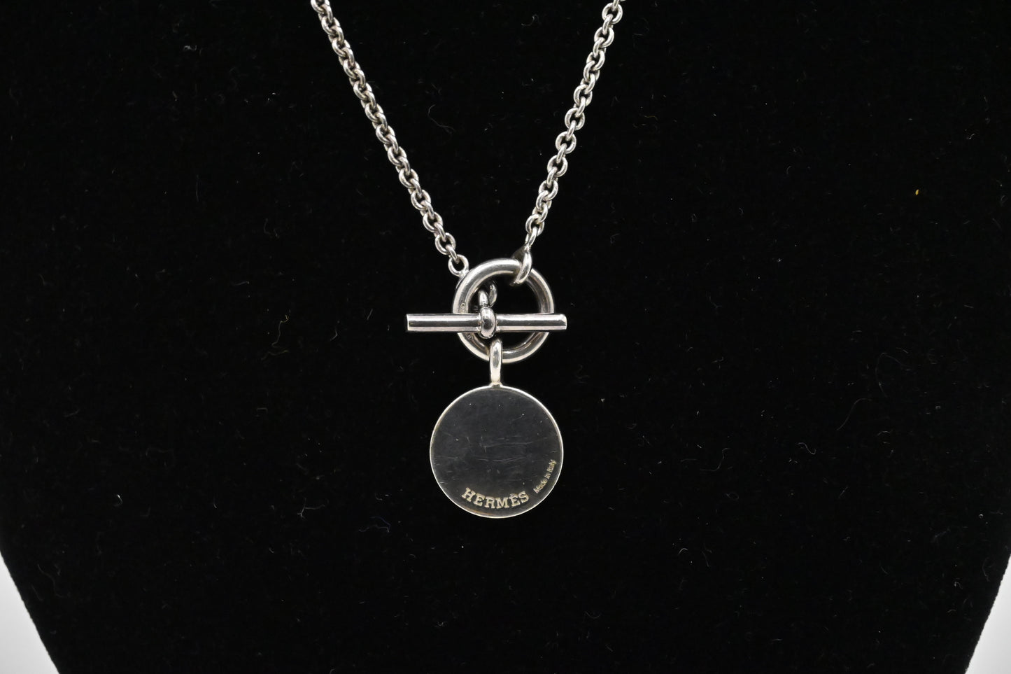 Hermes Ex-Libris Pendant Necklace in Sterling Silver