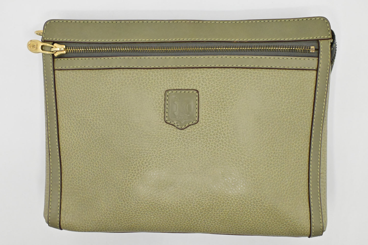 Celine Pouch in Olive Green Leather