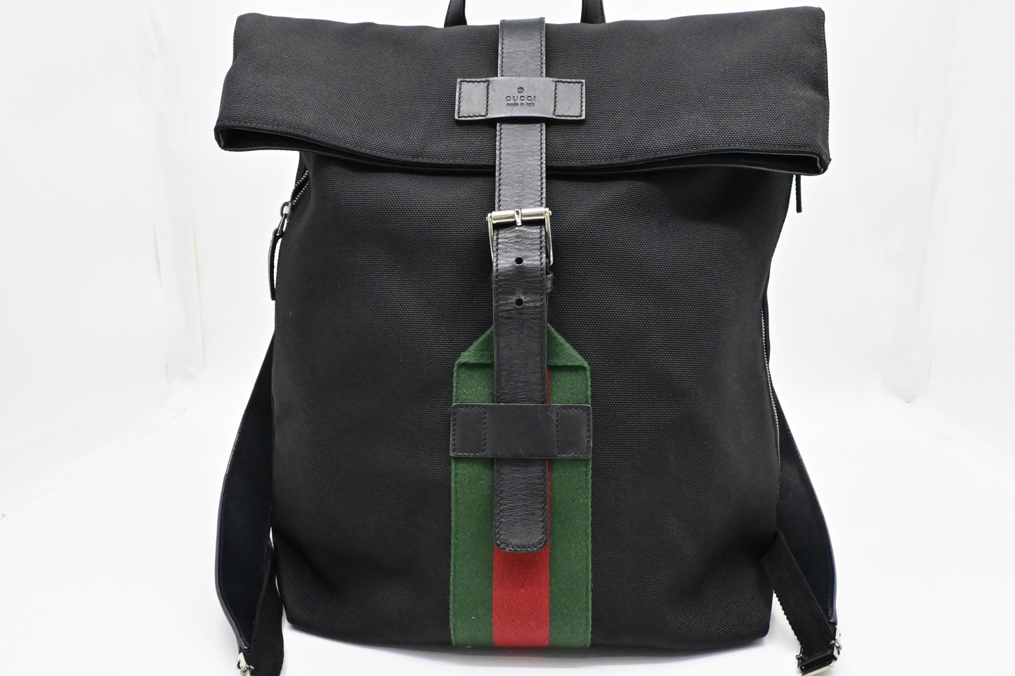 Gucci Web Techno Backpack in Black Canvas