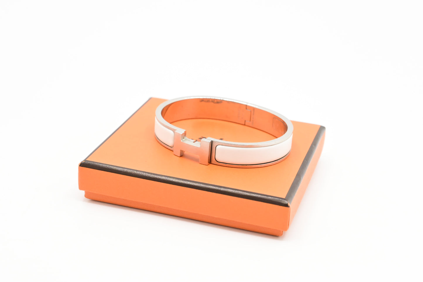 Hermes Clic Clac H Bracelet in White