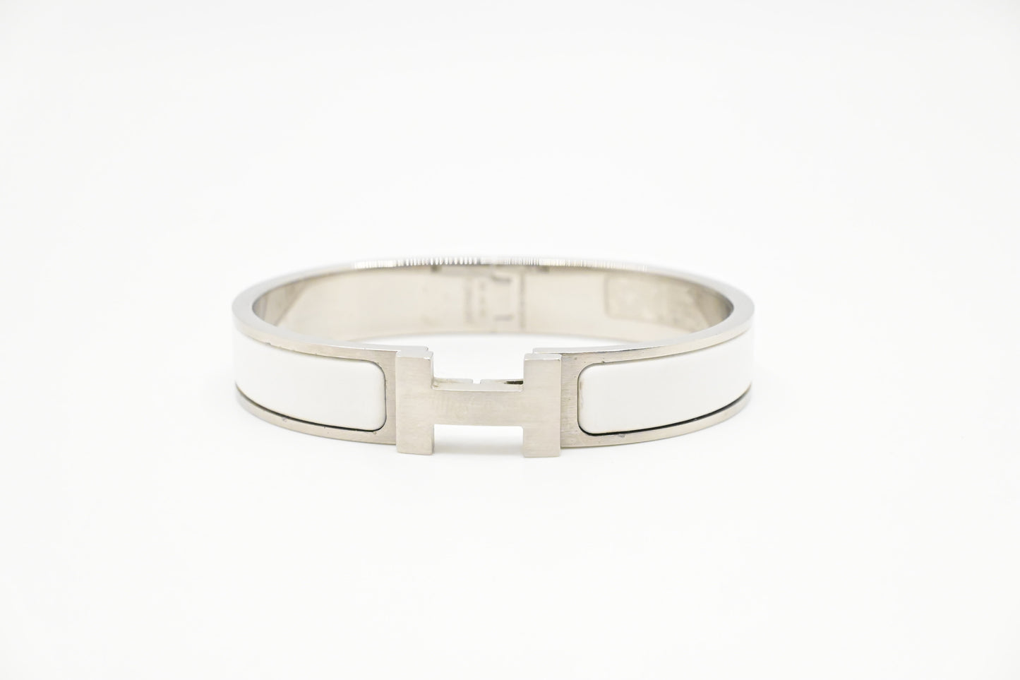 Hermes Clic Clac H Bracelet in White