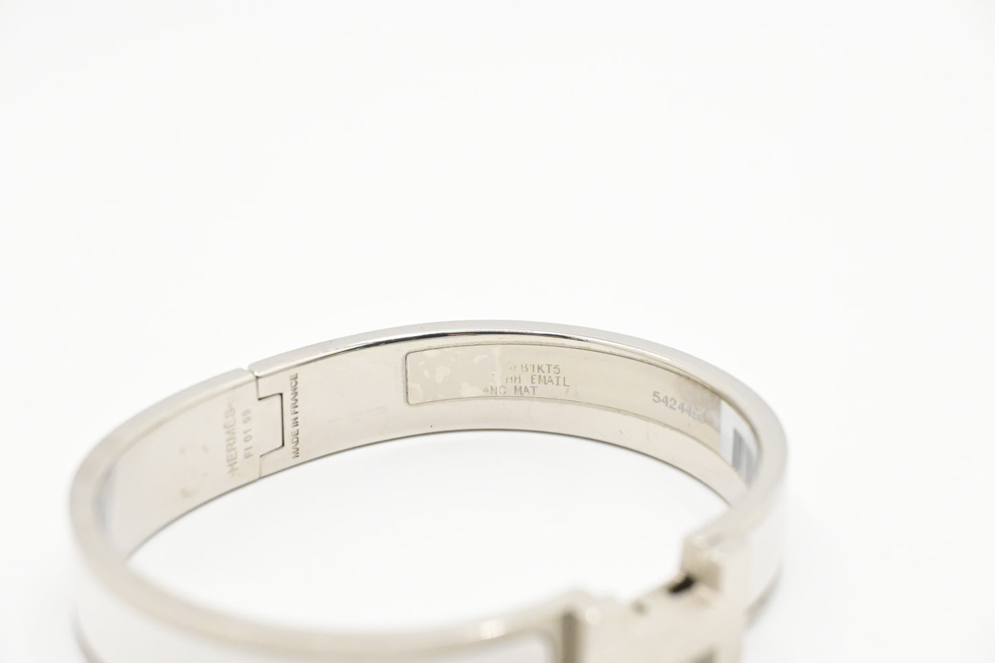 Hermes Clic Clac H Bracelet in White