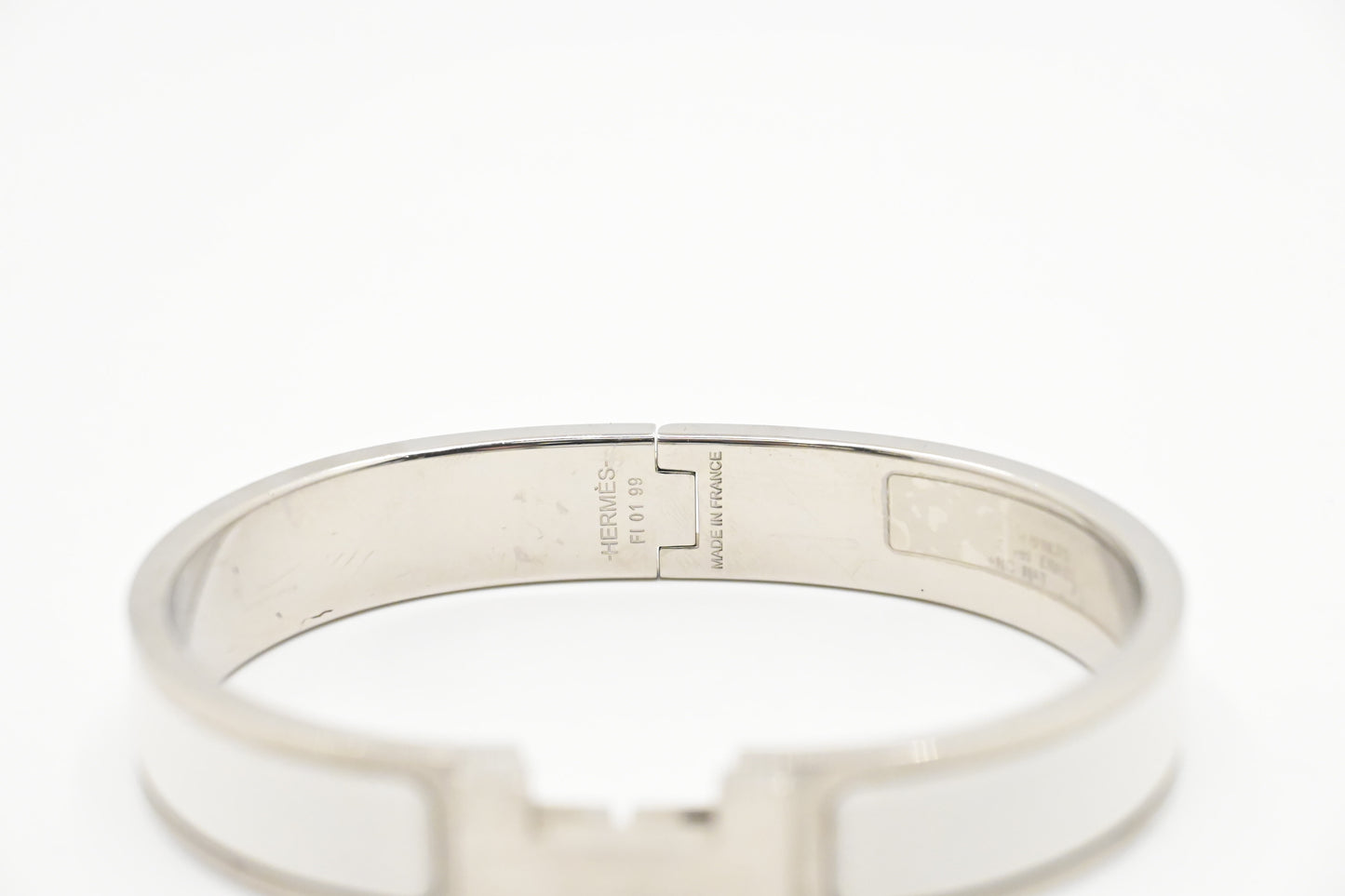 Hermes Clic Clac H Bracelet in White