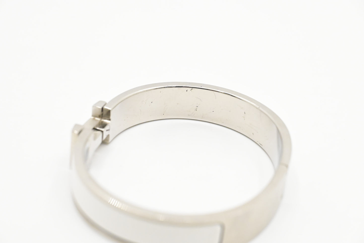 Hermes Clic Clac H Bracelet in White