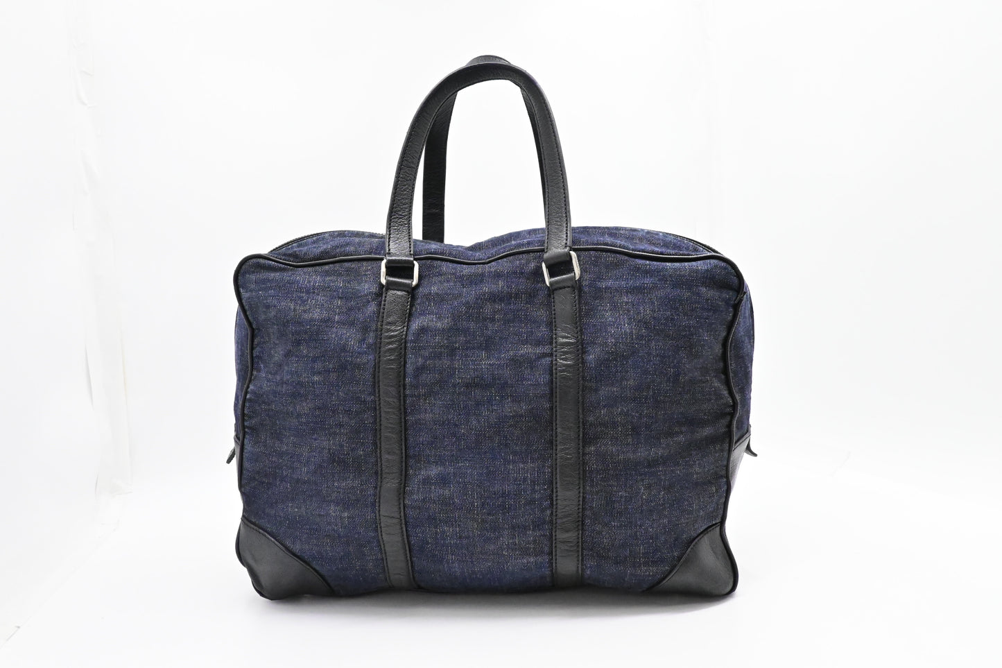 Prada Duffle Bag in Denim & Black Leather