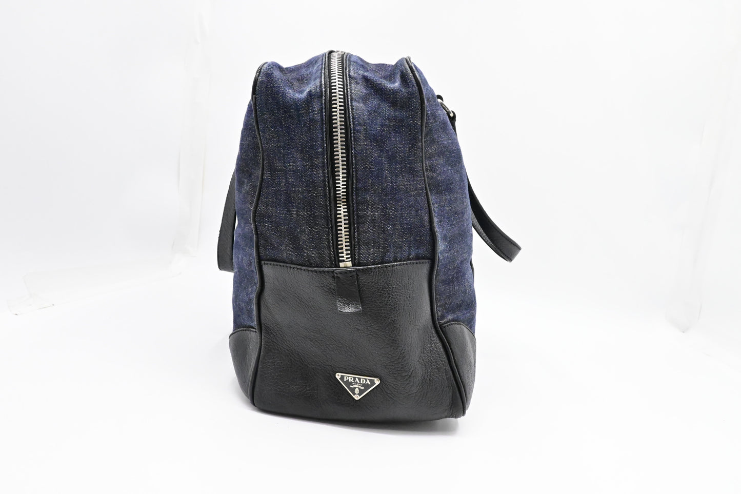 Prada Duffle Bag in Denim & Black Leather