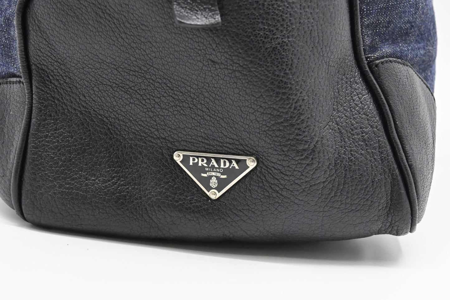 Prada Duffle Bag in Denim & Black Leather