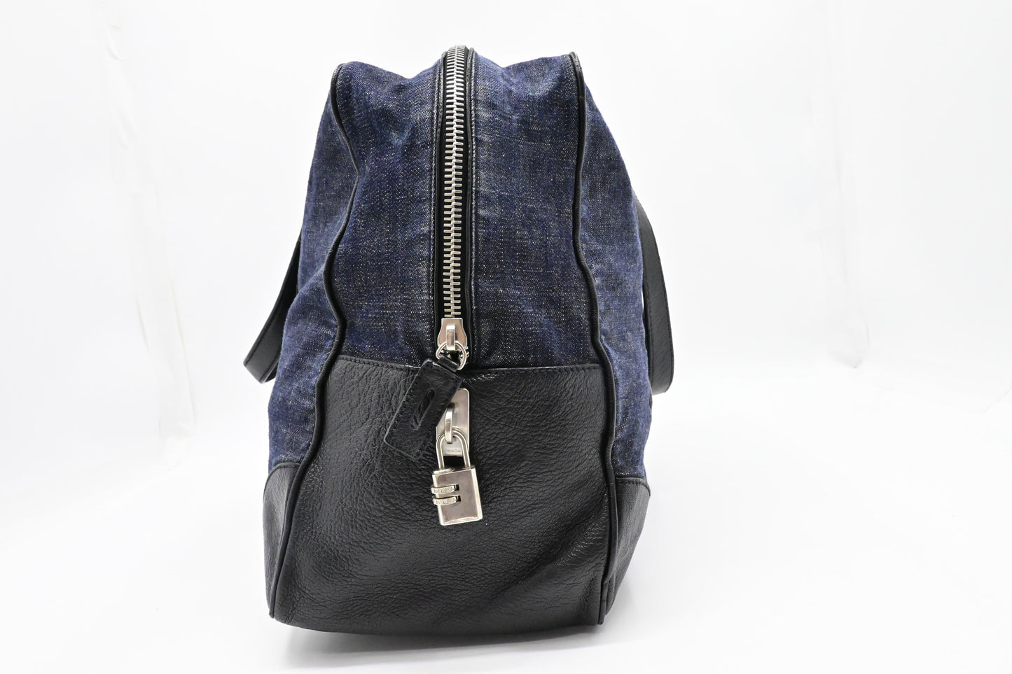 Prada Duffle Bag in Denim & Black Leather