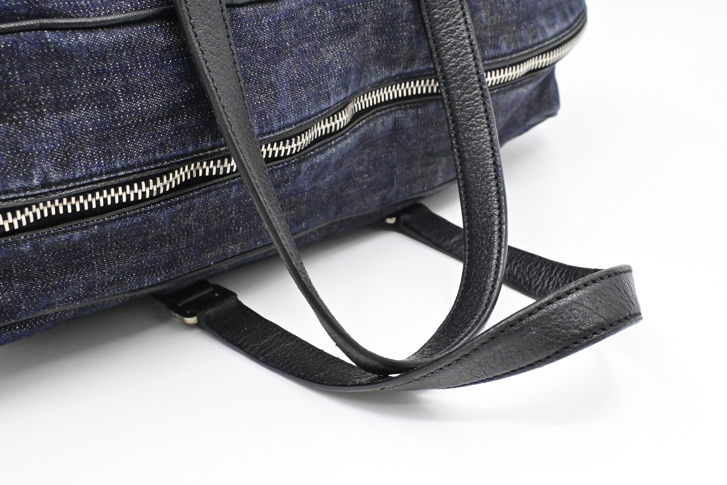 Prada Duffle Bag in Denim & Black Leather