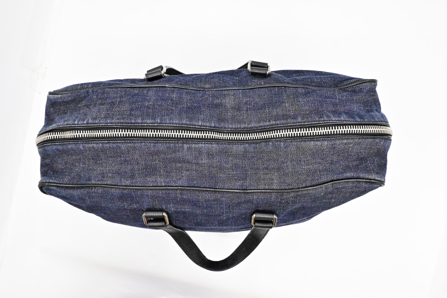 Prada Duffle Bag in Denim & Black Leather