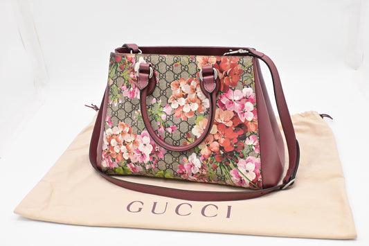 Gucci 2-Way Handbag in Pink Blooms GG Canvas