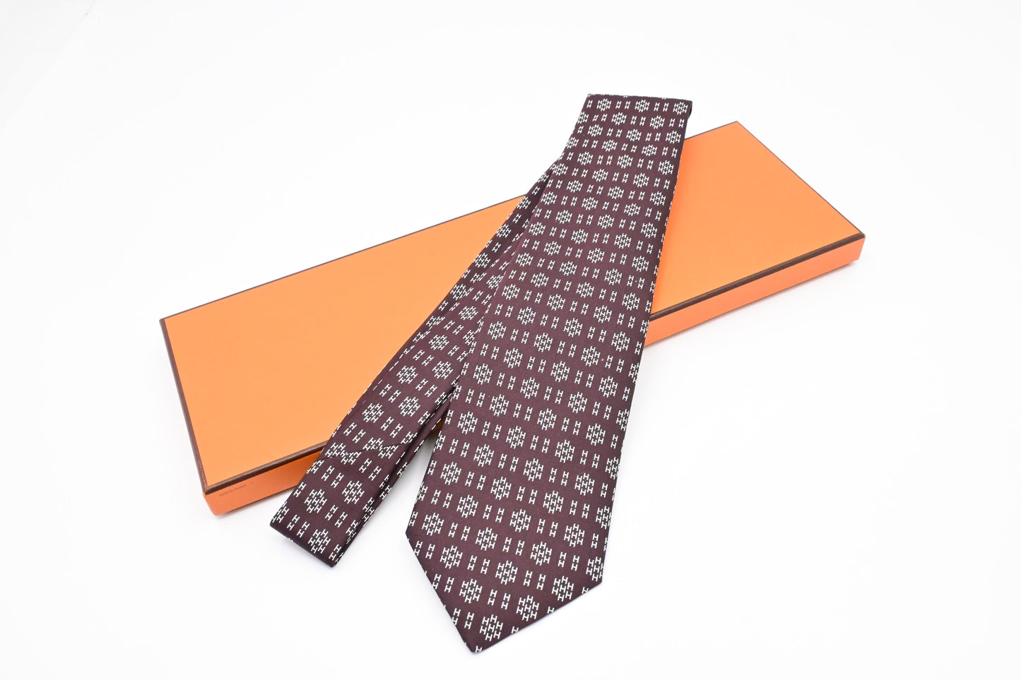 Hermes Tie in Red Silk