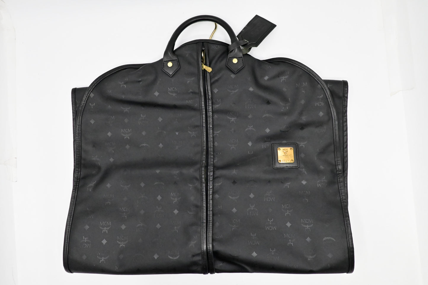 MCM Garment Bag in Black Coated Canvas