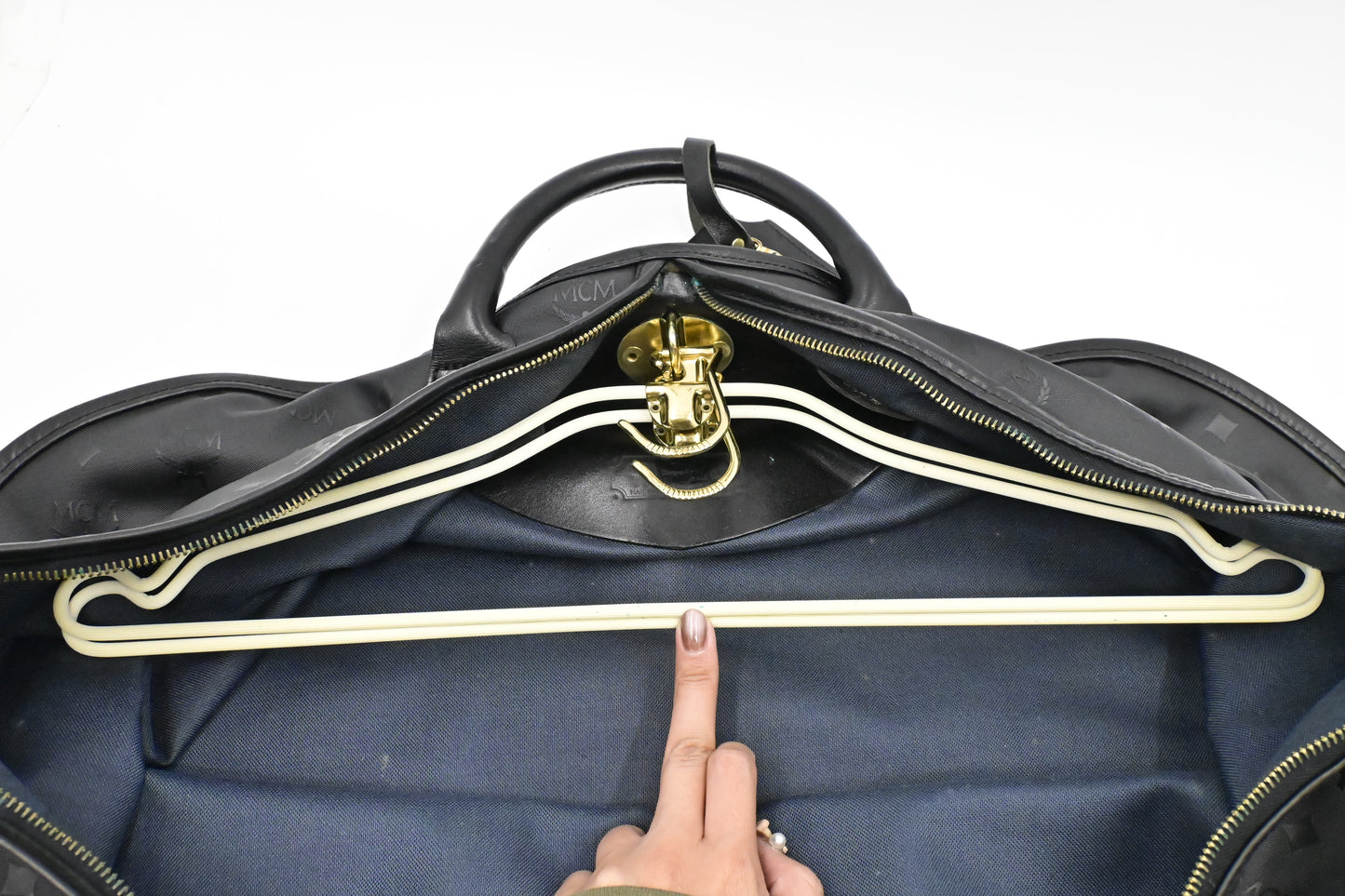 MCM Garment Bag in Black Coated Canvas