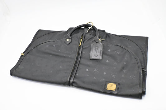 MCM Garment Bag in Black Coated Canvas