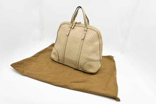 Gucci Handbag in Beige Micro Guccissima Leather