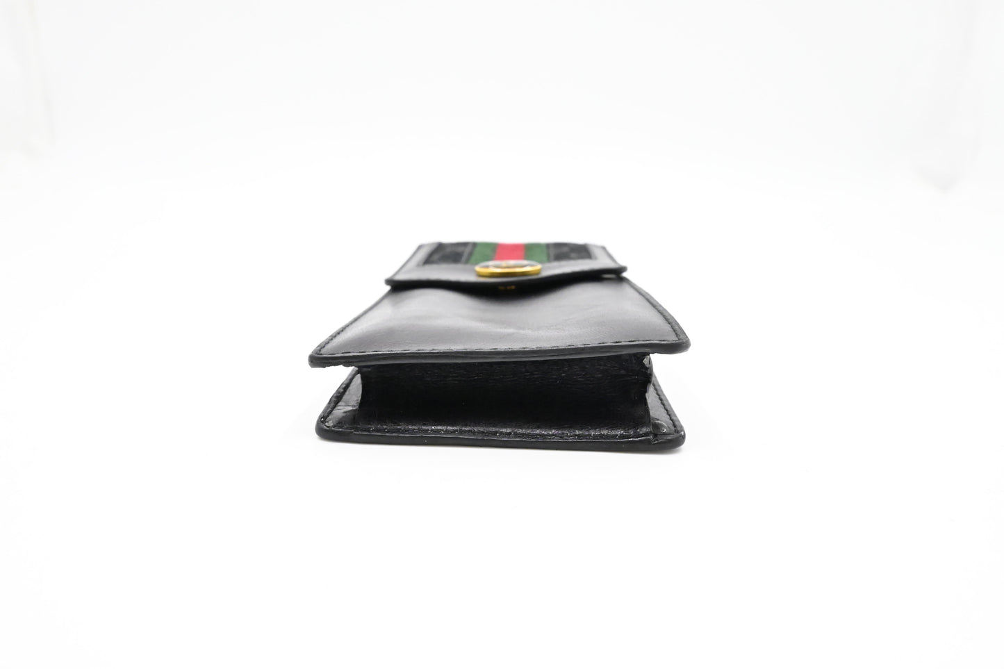 Gucci 'Accessories Collection' Glasses Case in Black Sherry Line Canvas and Leather