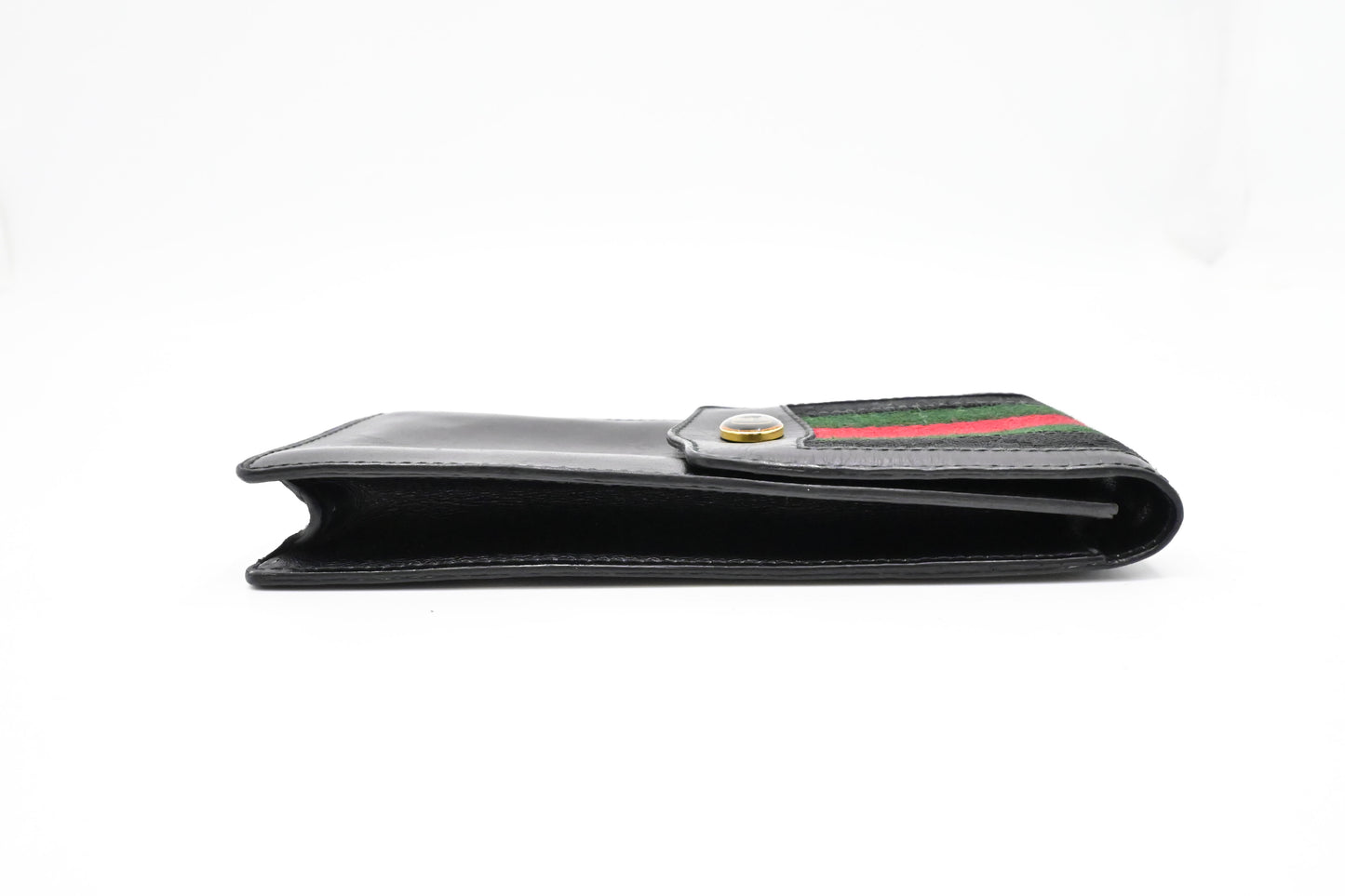 Gucci 'Accessories Collection' Glasses Case in Black Sherry Line Canvas and Leather