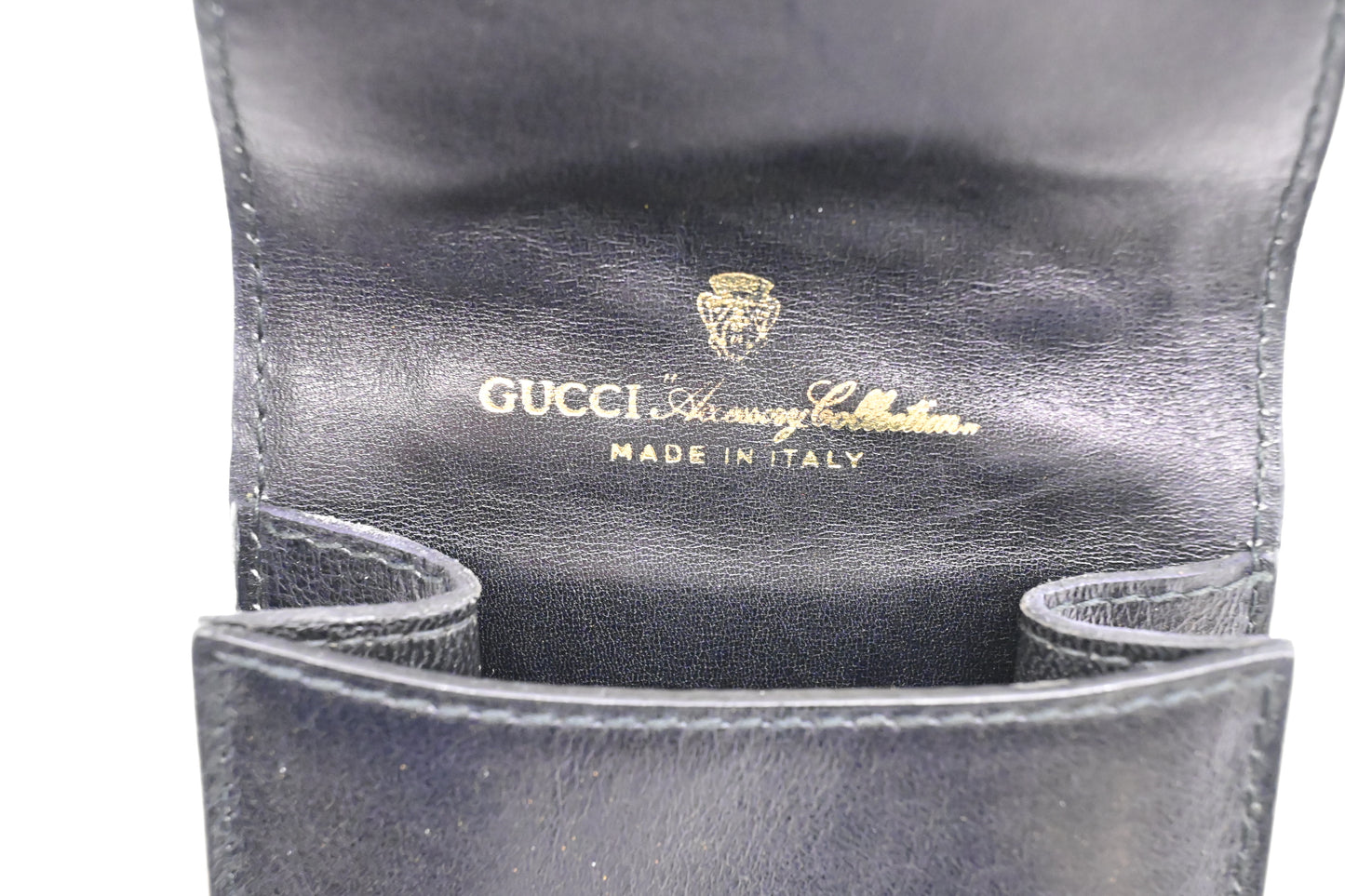 Gucci 'Accessories Collection' Glasses Case in Black Sherry Line Canvas and Leather