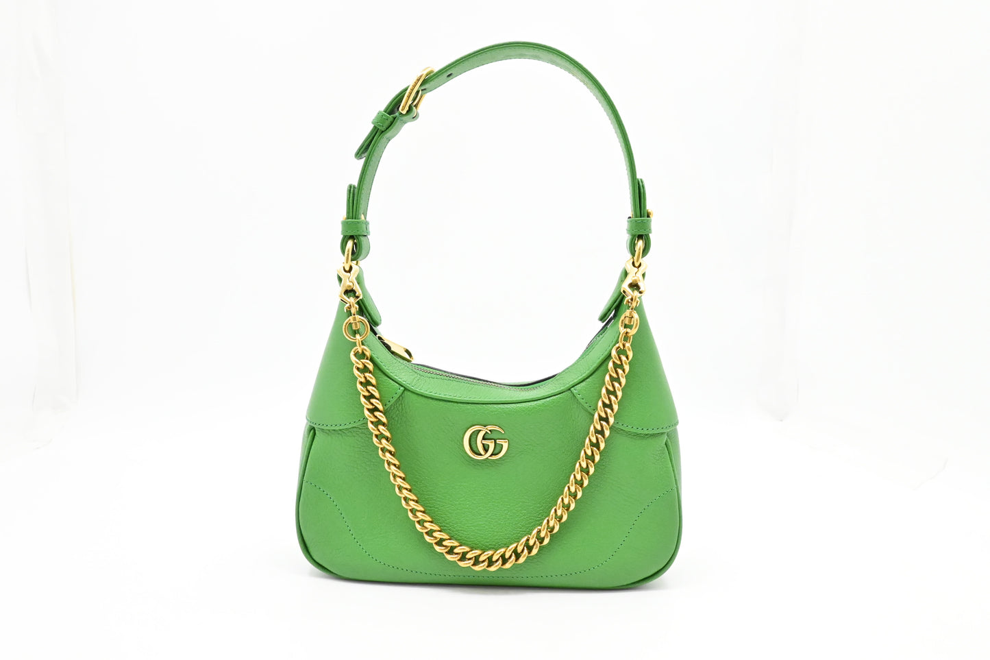 Gucci Small Aphrodite Shoulder Bag in Green Leather